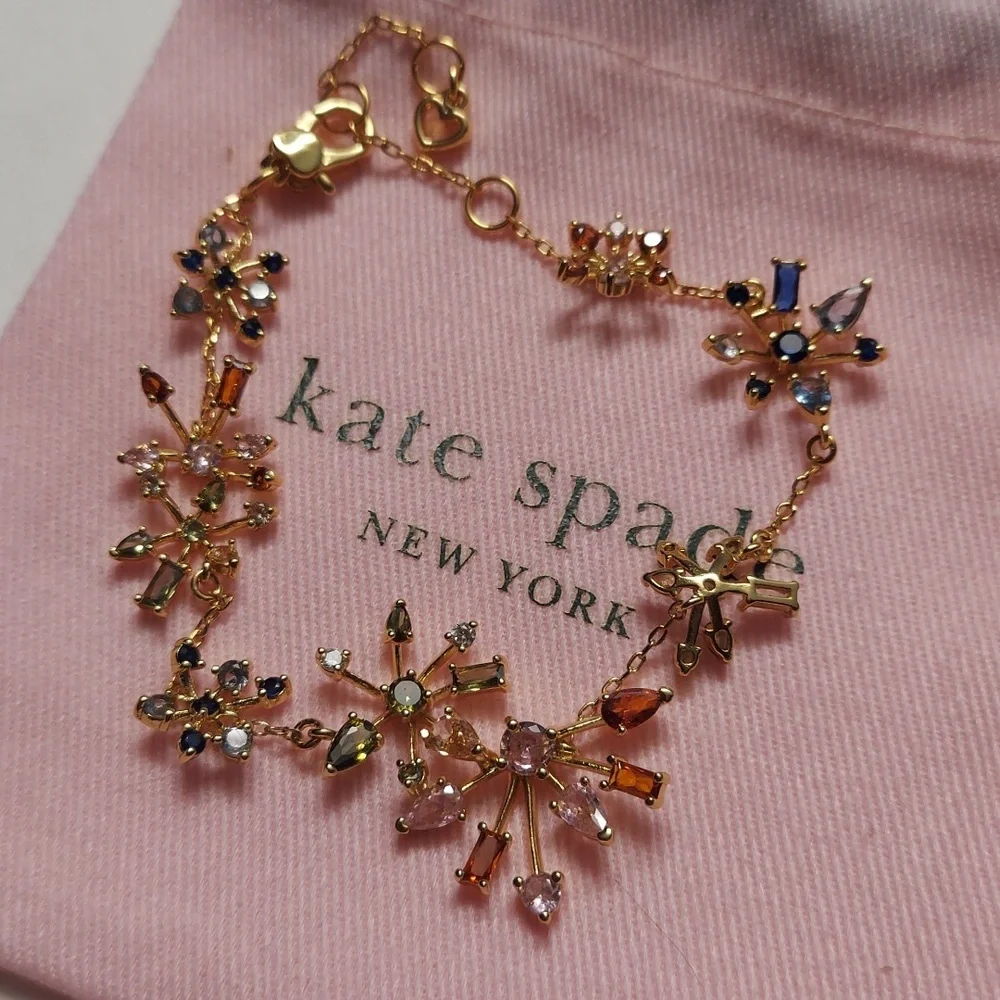 kate spade new york Mixed Cubic Zirconia Firework Flower Line Bracelet - Picture 4 of 7